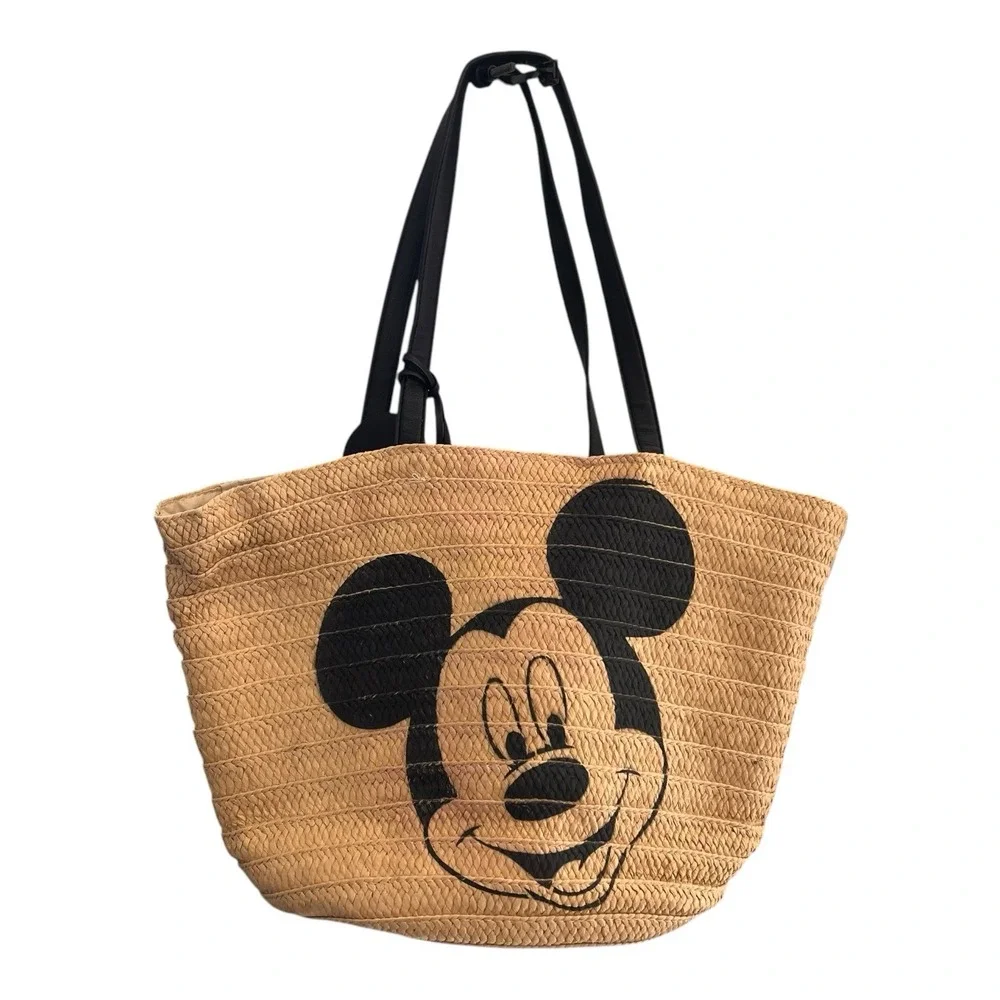 Disney Mickey Mouse Straw beach bag (small stain, see pic)